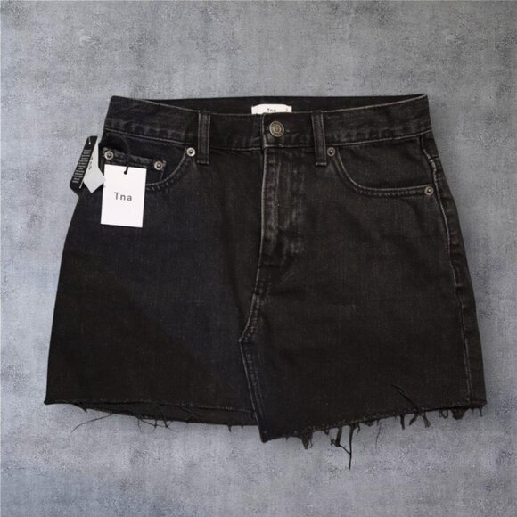 Aritzia Dresses & Skirts - TNA Black Denim Mini Skirt (Aritzia) – Size 2